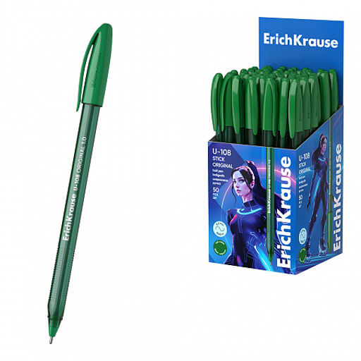Цена за 50 шт. Ручка шариковая ErichKrause U-108 Stick Original 1.0, Ultra Glide Technology, цвет чернил красный (в коробке по 50 шт.)  фото 4