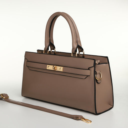 Сумка женская тоут TEXTURA на молнии, 34×8×18 см, однотонная, коричневая