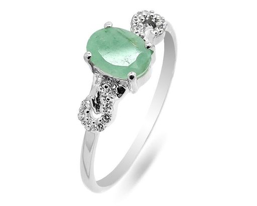 Кольцо из серебра изумруд берилл, Инара