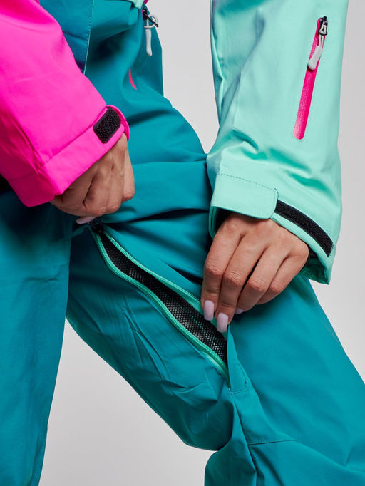 Горнолыжный комбинезон женский зимний бирюзового цвета 2327Br