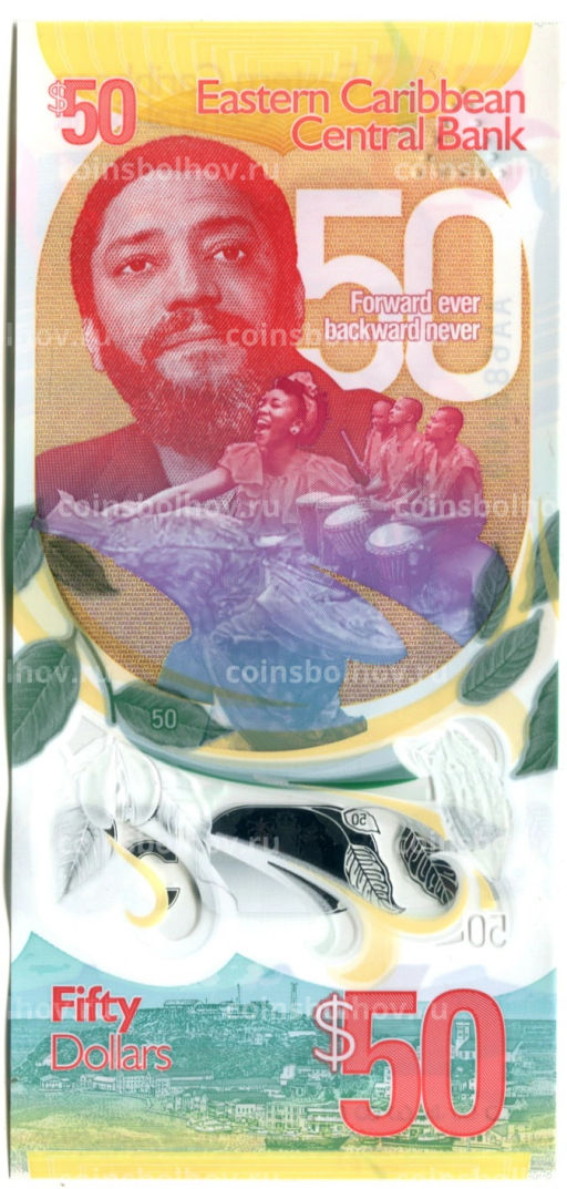 Банкнота 50 долларов 2024 года Восточные карибы 50 лет Независимости Гренады