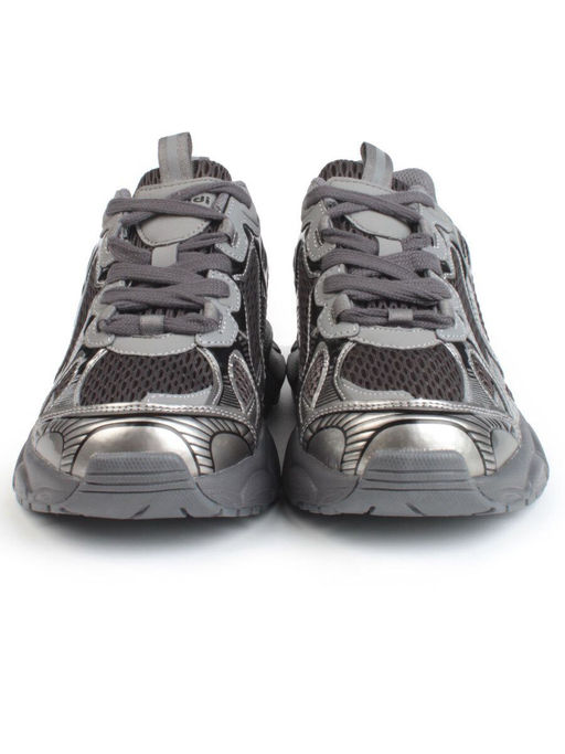 05-P247-1 BLACK/SILVER Кроссовки женские (искусственные материалы, сетка)