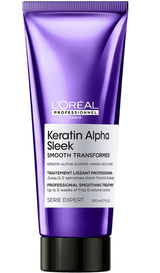 Разглаживающий уход для непослушных, пористых волос Keratin Alpha Sleek, 200 мл Loreal