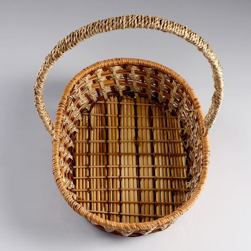 Корзина плетёная для хранения, 25×32×8 см, ручка h=26 см, ротанг, сыть