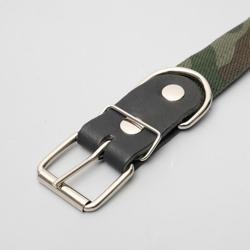 Ошейник брезентовый однослойный Камуфляж, 72 х 3,5 см, ОШ 45-60 см - Пижон фото 4