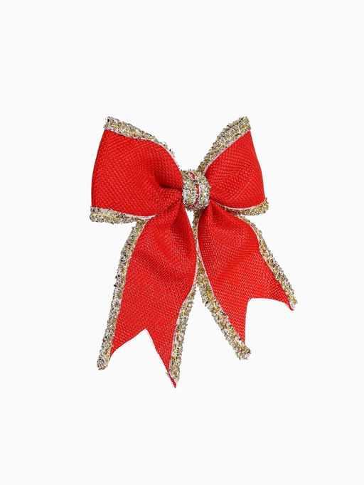 Цена за 2 шт. Ёлочные игрушки 2 шт. «Зимнее волшебство. Бант классический» пластик, 14×14 см, красный