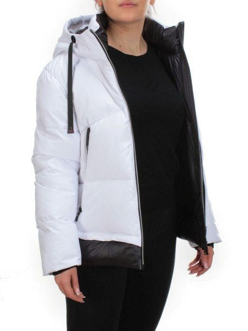21068 WHITE Куртка зимняя женская FLANCE ROSE (200 гр. холлофайбера) - Фабричный китай фото 9