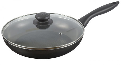 Калитва Сковорода 240мм 1ручка,стеклянная крышка, антипригарное покрытие рифл.дно (серия Кумир)  фото 2