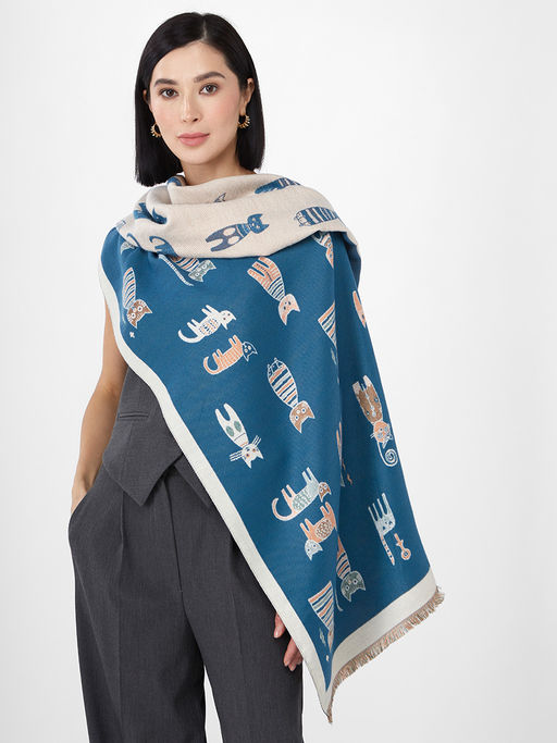 в составе ШЕРСТЬ и КАШЕМИР Большой, мягкий, теплый однотонный двусторонний палантин. - Tantino фото 3