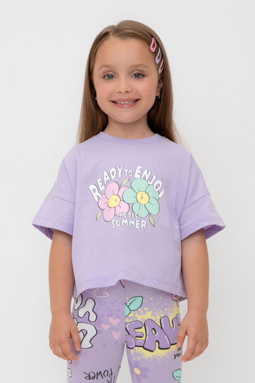 Crockid _ КР 302696/пастельно-лиловый к541 фуфайка (футболка) для дев