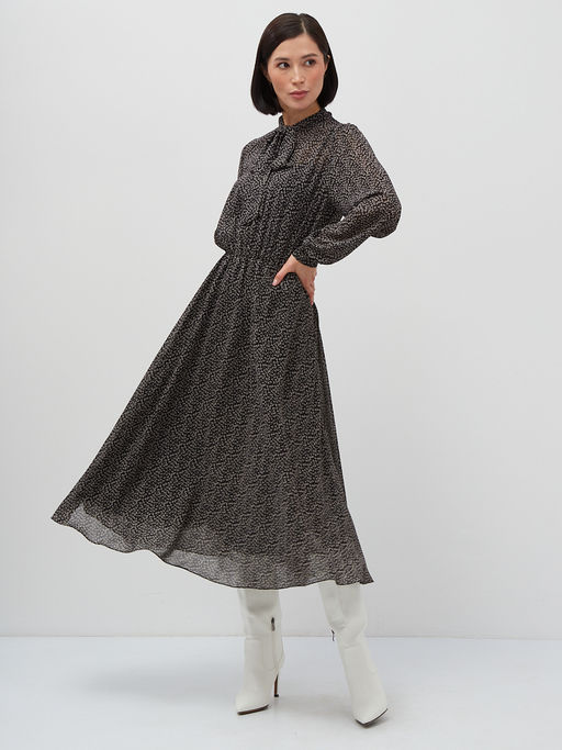 Платье шифон резинка+галстук