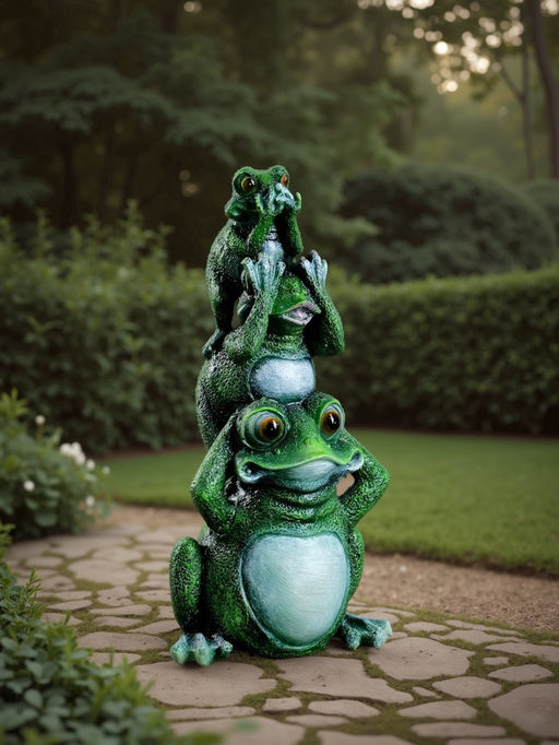 Садовая фигура из гипса «Лягушка пирамидка», 30×15×12 см