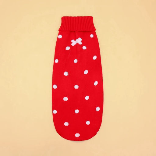 Свитер для животных Горошек, размер 16 (ДС 35-39, ОГ 38-50, ОШ 24-28 см), красный - Пижон фото 4