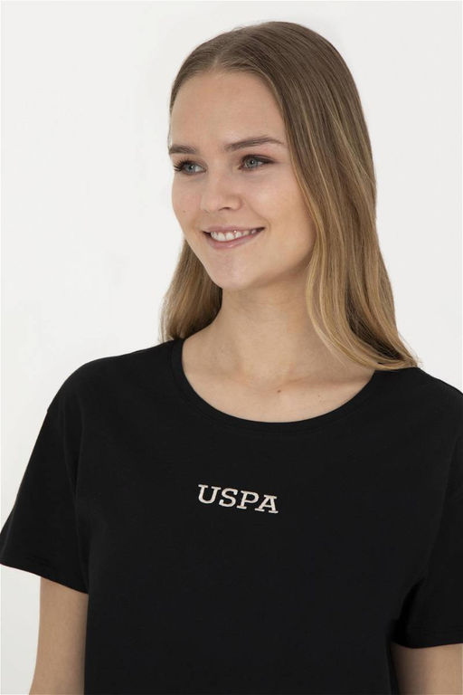 Женская черная футболка с круглым вырезом - U.s. polo assn фото 2