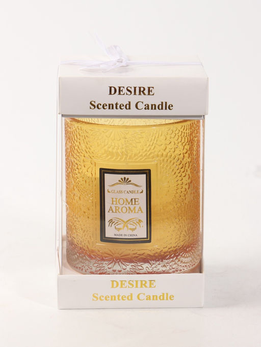 Свеча ароматическая в стекле "HOME AROMA" 200 гр, 8,5х8,5х10 см, персик