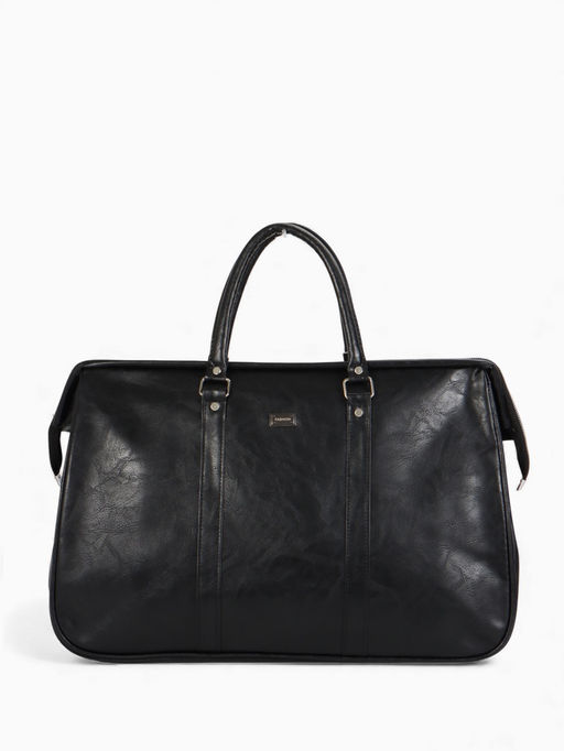 Сумка саквояж дорожная, на молнии, 48×18.5×30 см, чёрная