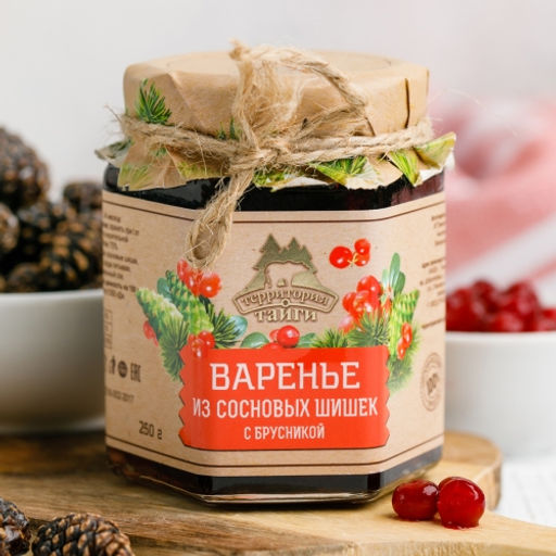 Варенье из сосновых шишек с брусникой 250г