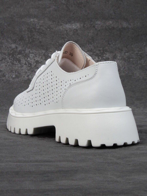 03-HY8-2D WHITE Полуботинки женские (натуральная кожа)