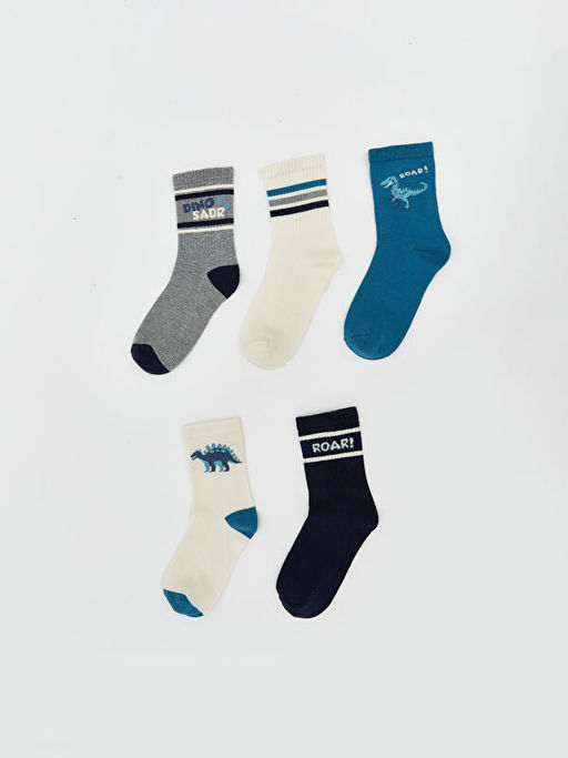 Desenli Erkek ?ocuk Soket ?orap 5li