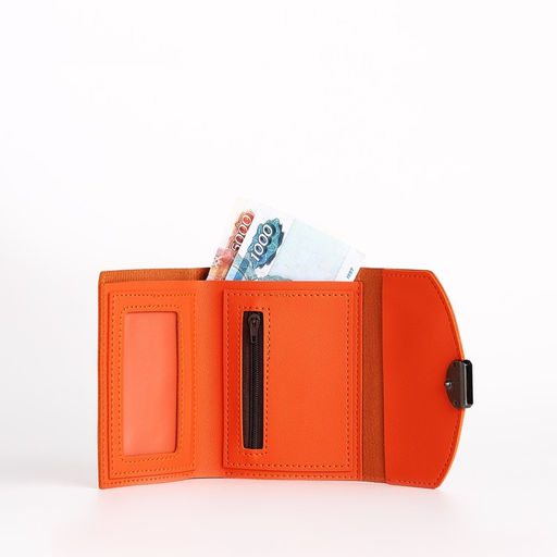 Кошелёк на кнопке, цвет оранжевый - Simaland фото 5
