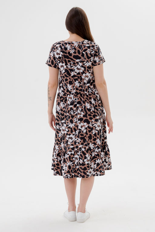 Платье женское из кулирки Кармелита 2 цветок кофе - Амадэль фото 19