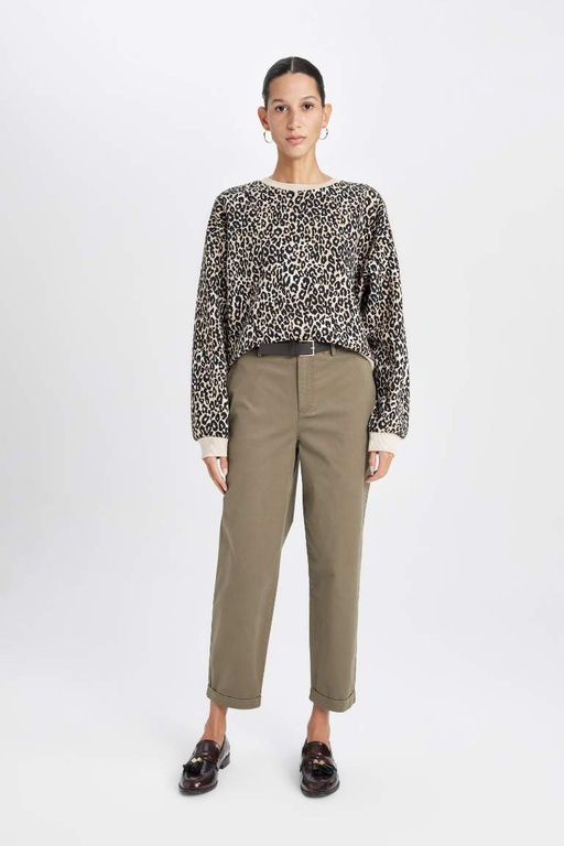 Габардиновые брюки с высокой талией и карманами-морковками - Defacto фото 2