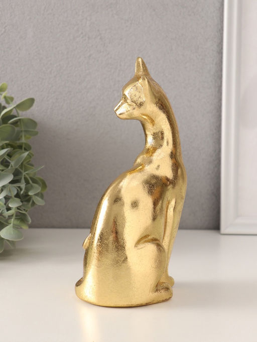 Фигурка полистоун «Золотая кошка», 11.5×7.5×20.5 см