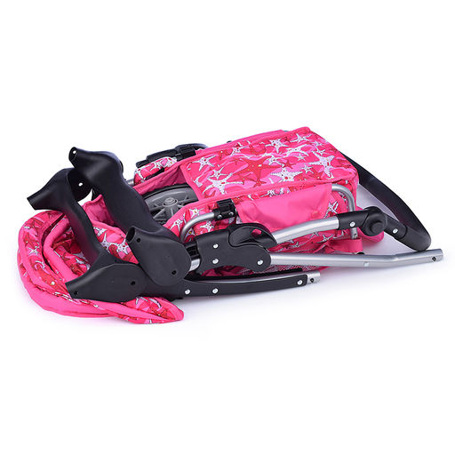 Коляска зима-лето для кукол, металлическая, с люлькой-переноской, с корзиной, цвет вишенка