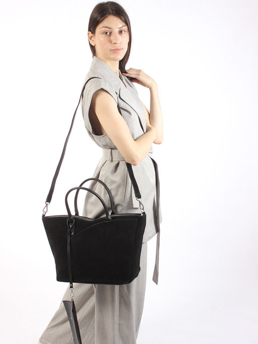 LACCOMA сумка C1059-F-черный натуральная замша, натуральная кожа полиэстер  фото 8