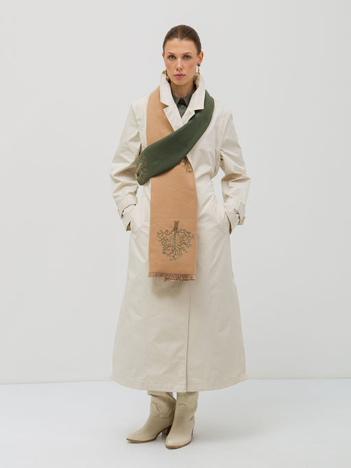 в составе ШЕРСТЬ Большой, мягкий, теплый двусторонний палантин с принтом - Tantino фото 4