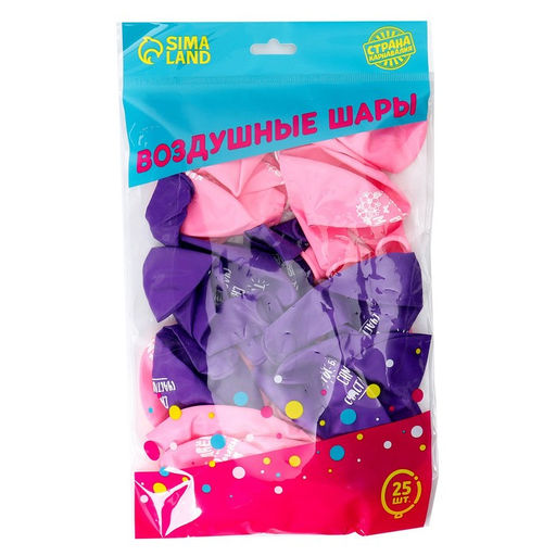 Воздушные шары латексные 12" «С днём рождения, доченька», 25 шт.