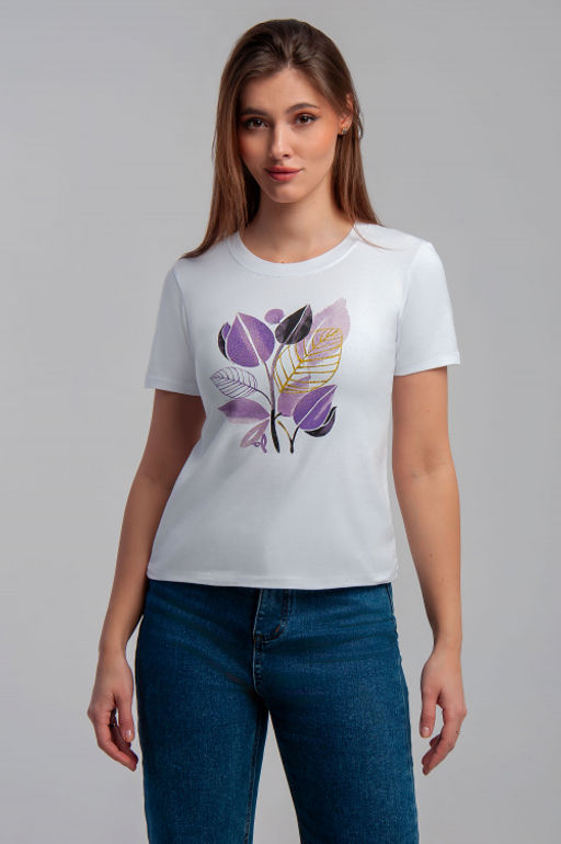 Арт. 3749 Футболка женская 42-50 (5 шт) Цвет:белый - Калинка фото 6