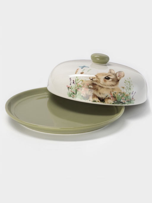 Блинница Доляна «Зайка» d=23 см, доломит, белая