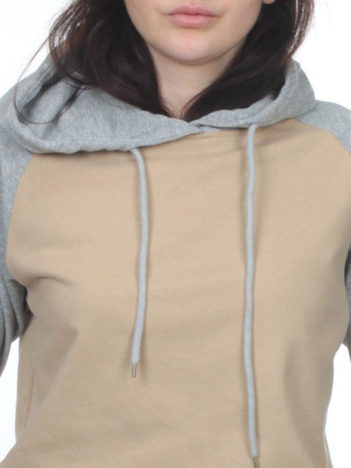 NOE103 BEIGE/GRAY Костюм спортивный женский (хлопок 90%, полиэстер 10%) - Fashion фото 3