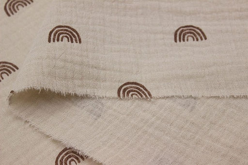 Муслин двухслойный с эф.жатости Радуга-дуга цв.бежево-молочный, СОРТ2, ш.1.43м, хлопок-100% - Купава фото 6