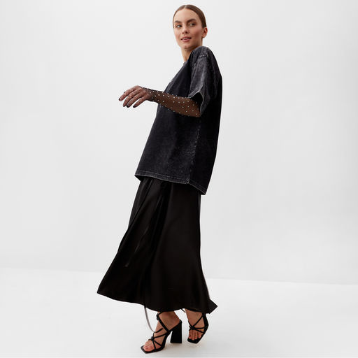 Футболка из вареного хлопка женская Mist Icon, размер L, чёрная