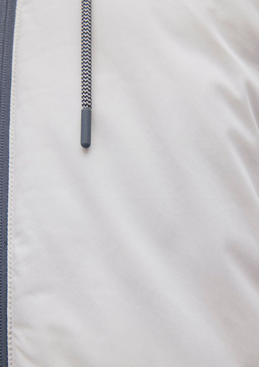 Kapusonlu Ac?k Gri Sisme Mont - Mavi фото 8