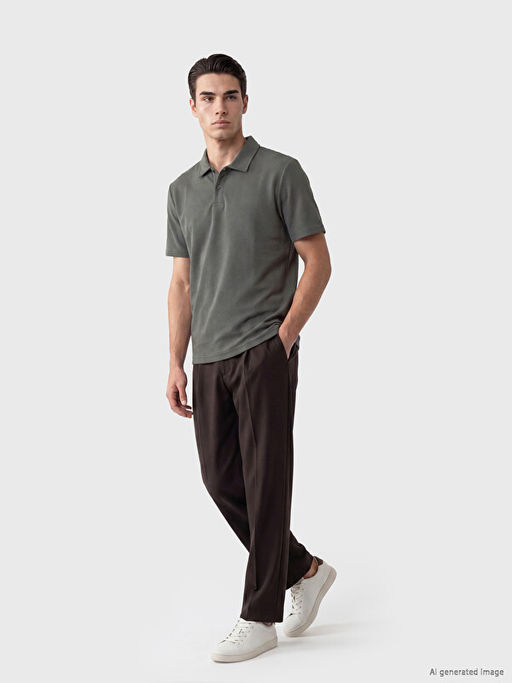 Polo Yaka Desenli Standart Fit Erkek Ti??rt - Waikiki фото 2