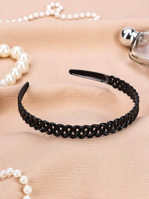 Цена за 12 шт. Ободок для волос «Классика галант», петельки, 1.4 см, чёрный