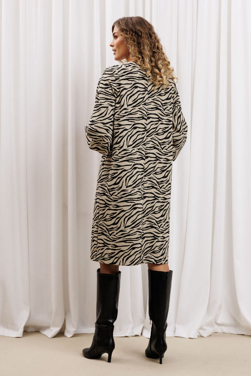 Платье Gizart 7385/1 бежево-черный тигр