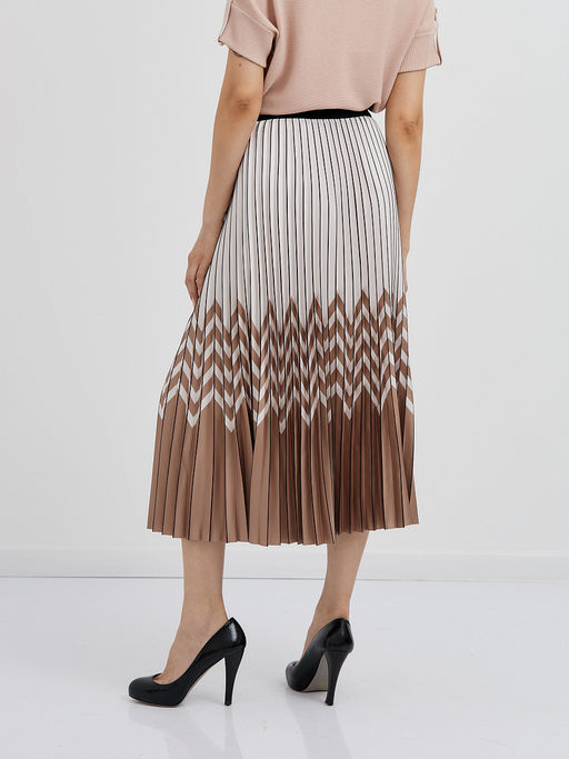 юбка плиссированная в бело-бежевом цвете - Glenfield фото 9