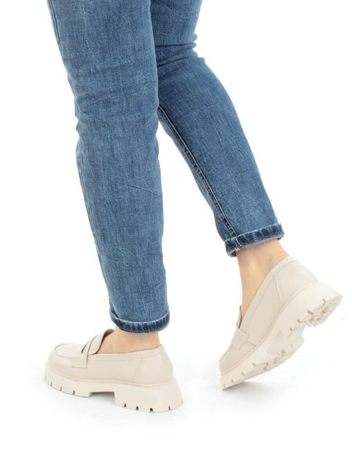 03-5920-2 BEIGE Лоферы женские (натуральная кожа) - Фабричный китай фото 3