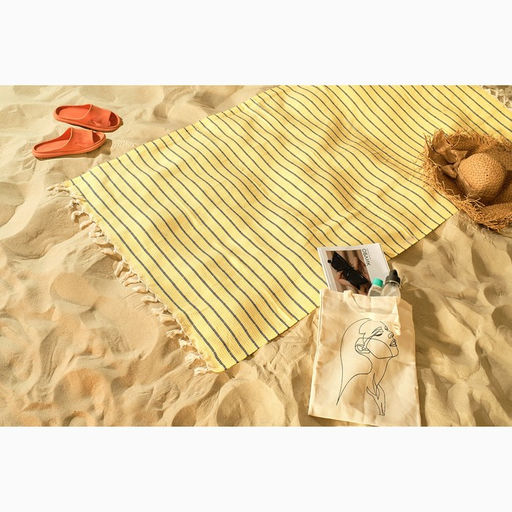 Пештемаль Полосы 100х180 см, жёлтый - Lovelife фото 6