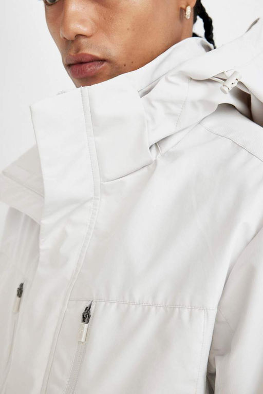 Водоотталкивающее водонепроницаемое пальто с капюшоном стандартной посадки DeFactoFit  фото 8