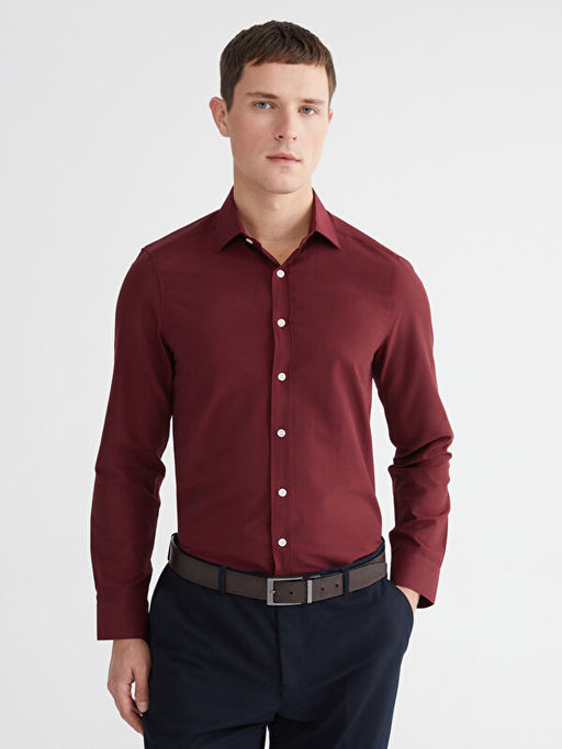 Slim Fit Uzun Kollu Poplin Erkek G?mlek