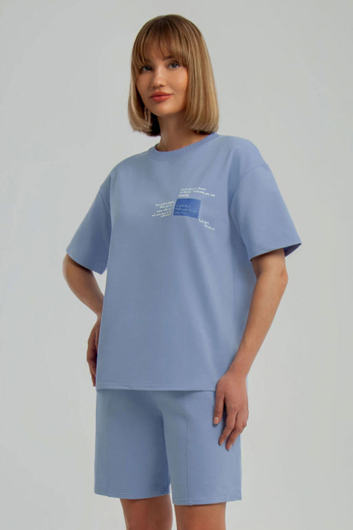 Арт. 2367 Костюм женский с шортами 42-50 (4 шт) Цвет:верх-сиреневый,низ-сиреневый - Калинка фото 5