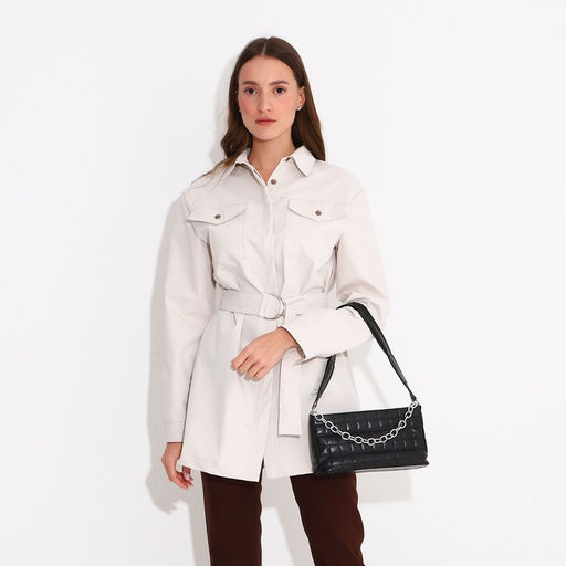 Сумка-багет на молнии, цвет чёрный - Simaland фото 6