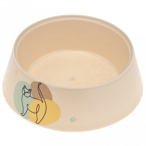 Миска для кормления животных пластмассовая Мур-мяу 0,3л, д14,5см, h4,5см, светло-бежевый (Россия) - Pet toys фото 3