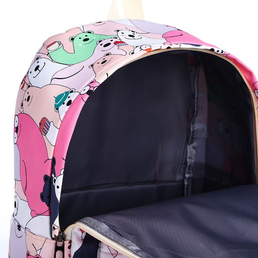 Рюкзак школьный для девочки «Мишка», с пеналом, 29×12×41 см, разноцветный