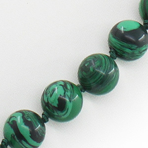 Бусы малахит (имитация), круглые 10мм, средние 60см